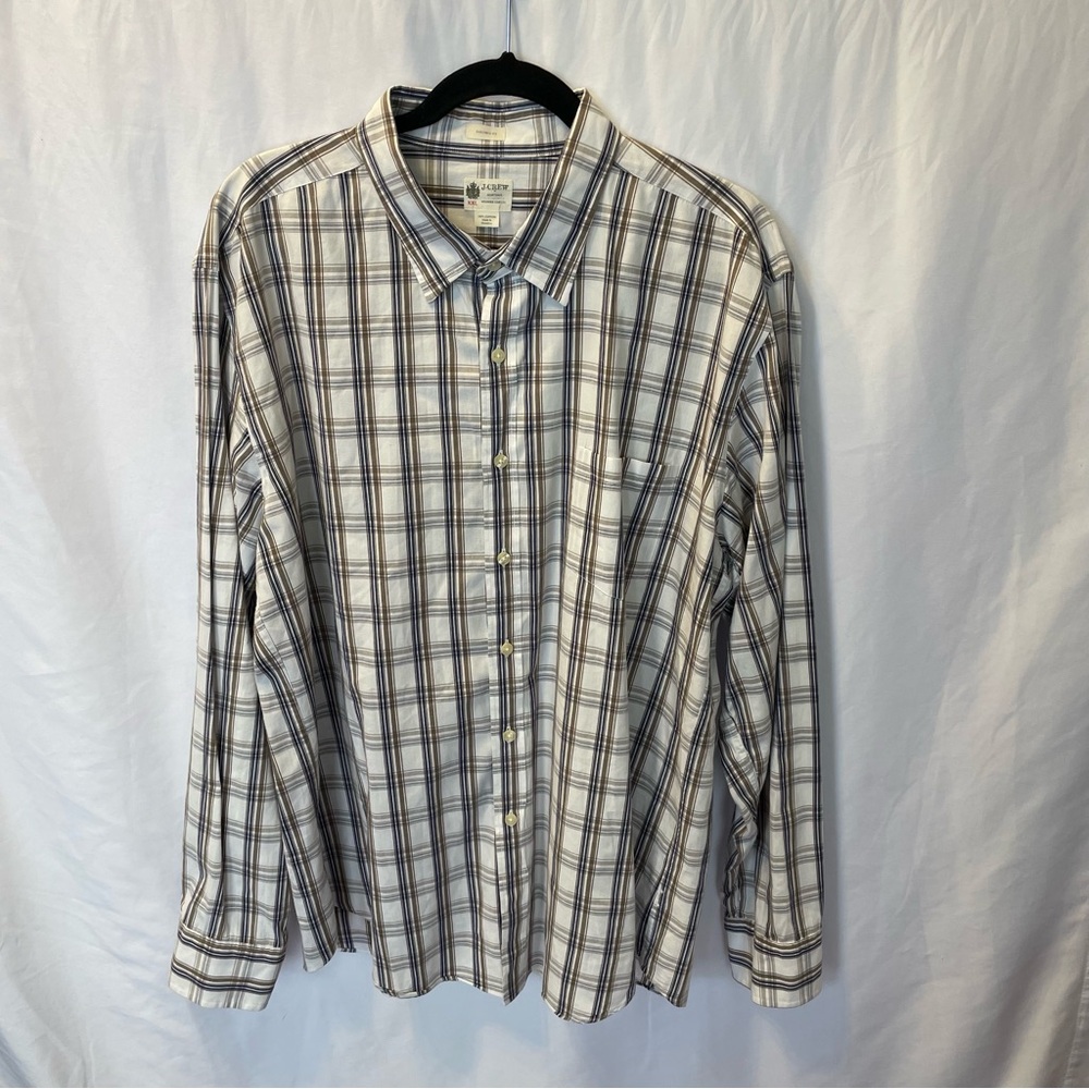 J.Crew Shirtings Cotton Size‎ XXL Long Sleeve Button Down Shirt Tailored Plaid